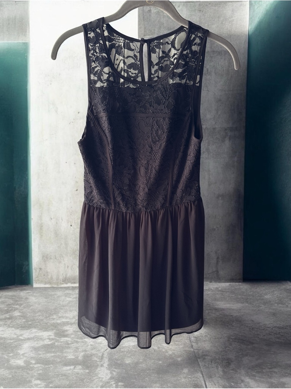 Lily Rose Black Lace Overlay Chemise